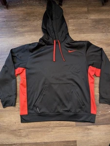 NIKE ~ ERWACHSENE GRÖSSE XL ~ THERMA-FIT LOGO HOODIE dunkelgrau hellrosa SWOOSH - Bild 1 von 14