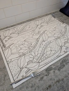 Artzone Zen Art, Coloring Poster “The Art of Relaxation” Decorative Flowers - Picture 1 of 6