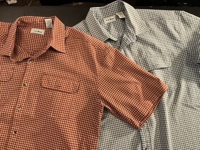 ll bean Men’s button down shirt Short Sleeve Size  XL “tall” 71341 Lot Of 2 - Image 1 of 4