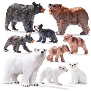 9PCS Bears Figurines Toys, Realistic Forest Animals Family Figures Toy - Picture 1 of 8