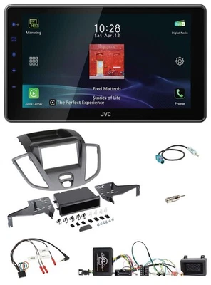 JVC DAB Lenkrad Bluetooth USB Autoradio für Ford Transit V363 2014-16 PDC schwar - Bild 1 von 4