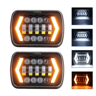 Par de faros LED 7x6" 5x7 luces altas/bajas para Chevrolet C10 C20 C30 1981-1986 Foto 1 de 4