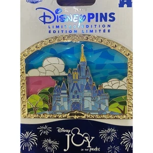 Disney D23 2024 Joy In our Parks Disney world Castle Pin LE 2000 stained glass - Picture 1 of 2