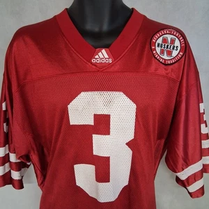 Adidas Nebraska Cornhuskers Football Jersey Mens Large Red #3 - Picture 1 of 8