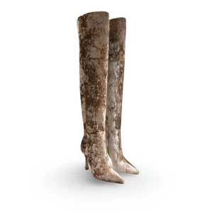Bota por encima de la rodilla Sam Edelman Eva 2 de terciopelo Prosecco para mujer nueva/sin caja 8,5 M - Imagen 1 de 5
