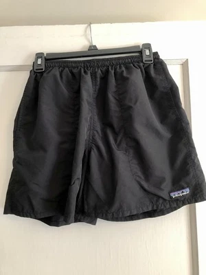 $55 Pantalones Cortos PATAGONIA Niños 5" Entrepierna Negros Forrados con Cordón L Usados Foto 1 de 4
