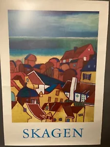 Skagen Danimarca Litografia Firmata a Mano Datata 1995 Stampa Arte 63x44cm - Foto 1 di 9