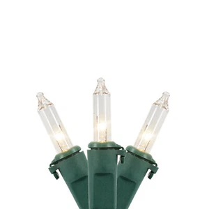 Northlight 10-Count Clear Mini Christmas Light Set, Green Wire - Picture 1 of 9