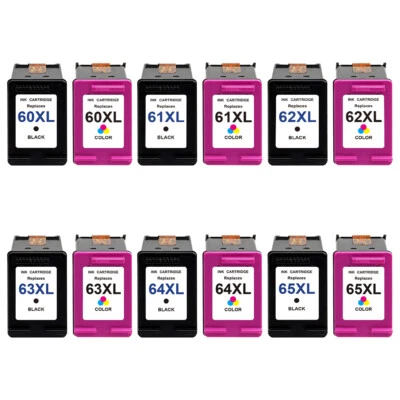 Combo de cartucho de tinta para HP 60 XL 61 XL 63 XL 65 XL - com novo chip show de tinta - Imagem 1 de 4
