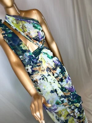 /m Designer Fabric Essentials Stretch Nylon Cotton Poly Resortwe Abstract Art R - Image 1 of 4