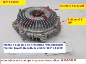 Mozzo elettrostatico puleggia raffreddamento motore per TOYOTA BJ40 LAND CRUISER - Imagen 1 de 1