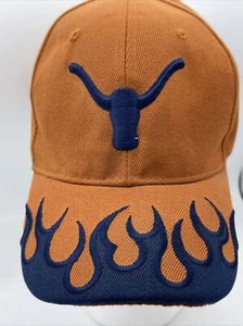 Texas Longhorn Blue Flame Football Hat Cap Orange And Blue - Picture 1 of 21