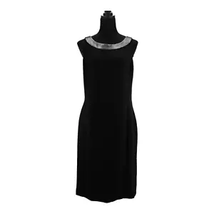 Lauren Ralph Lauren Women's Manor Born Embellished Neck Sheath Dress Black Sz 12 - Picture 1 of 12