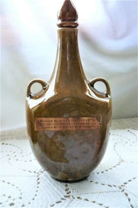 Vintage Stoneware Whiskey 2 Finger Decanter Jug From Warsaw Poland, Warszawa Po - Picture 1 of 7
