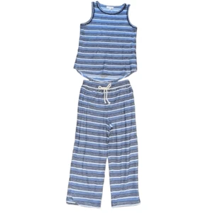 Copper Key Girl Size Medium Lounge Set 2 Piece Outfit Blue Sleeveless Drawstring - Picture 1 of 11