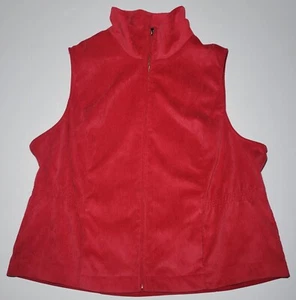 CJ BANKS gilet donna rosso velluto a coste completo di cerniera taglia 2X - Foto 1 di 12