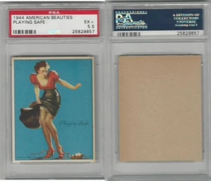 R59 Gum Inc, American Beauties, 1944, Playing Safe, PSA 5.5 EX+ - Picture 1 of 1