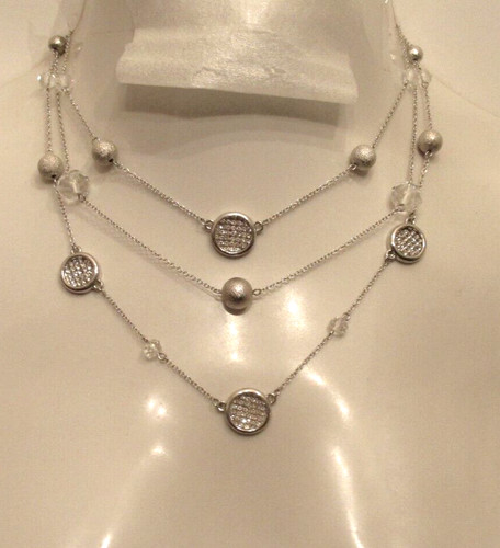 VETEMENTS Collana girocollo con perline in cristallo a 3 strati