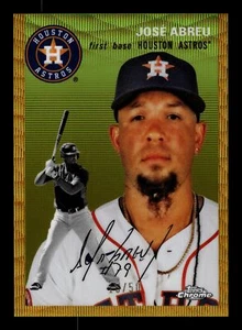 2023 TOPPS CROMO PLATINO JOSE ABREU REFRACTOR ONDA ORO/50 ASTROS #201 - Imagen 1 de 2