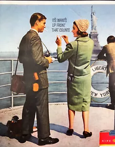 1960 Winston sigarette stampa vintage pubblicità coppia davanti alla Statua della Libertà - Foto 1 di 2