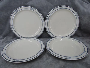 Brick Oven Dinner Plate Set Scandia Blue Flower Stoneware 10" Diameter 4 Piece - Picture 1 of 10