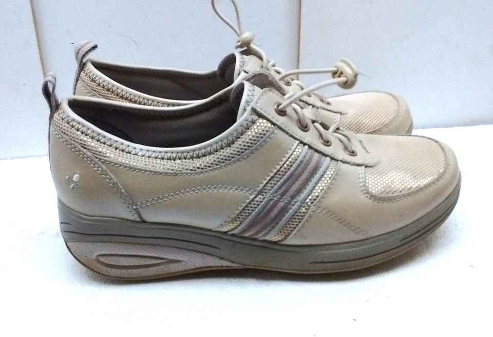 Grasshoppers Tan Leather Lace Up Athletic Sneaker Fitness Women Shoes 7.5W 38,5 - Image 1 of 4