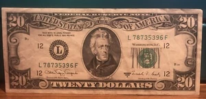 1988A 20 Twenty Dollar Note San Francisco Green Seal - Picture 1 of 2