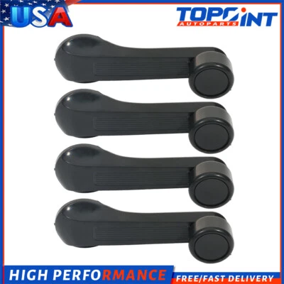 4Pcs For 1984-2000 Honda Civic Car Manual Window Winder Crank Door Handle Knob - Image 1 of 4