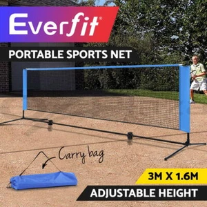 Everfit 3M Tennis Net Badminton Net Portable Volleyball Sports Ajustablt Height - Picture 1 of 11