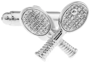 High Quality Cufflinks Tennis Rackets ball silver Colour Cuff link Sport Racket - Picture 1 of 4