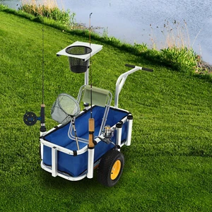 4-Holes Outdoor Aluminum Fishing Cart Marine Rod Holder Trolley 80kg/176.4lbs - Picture 1 of 16