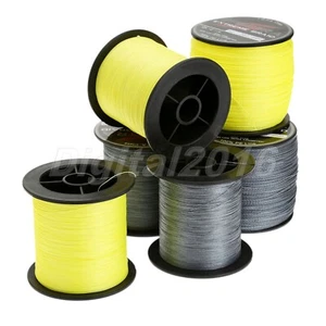 Grey Yellow 300/500/1000M Dyneema Extreme Braided Fishing Line 10-150LB - Picture 1 of 13