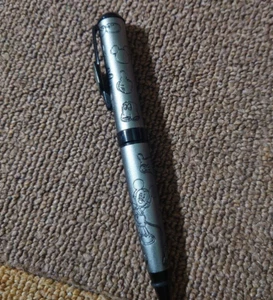 Tokyo Disney Resort Mickey Mouse Engraving Silver Twisted Ballpoint Pen Limited - Picture 1 of 6