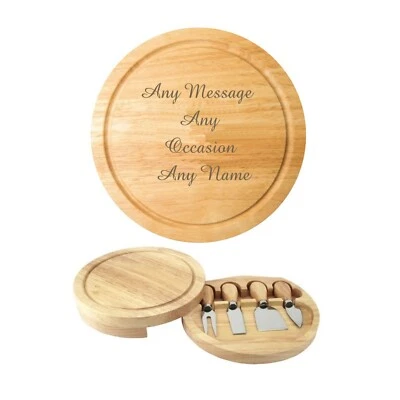 Personalised Engraved Cheese Board Set Birthday Wedding Gifts Christmas present  - Image 1 of 2