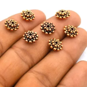 10 Pcs 8X5mm Bali Spacer Bead Antique Copper Jewelry Making Bead - Picture 1 of 4