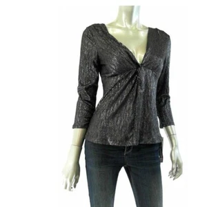 NY Collection Damen Top Bluse Shirt PS Petite Schwarz Schimmer Knitter - Bild 1 von 2