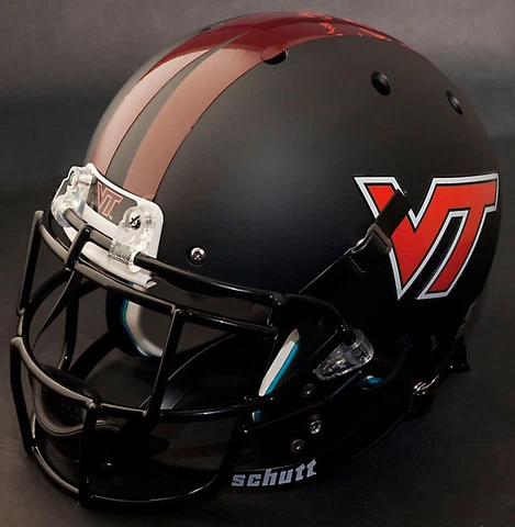 *CUSTOM* VIRGINIA TECH HOKIES Schutt XP Football Helmet w/ EGOP Facemask Cover