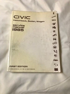 Genuine factory service manual 1985 Honda Civic Hatchback-Sedan-Wagon used - Foto 1 di 5