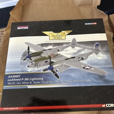 CORGI AVIATION Archive LOCKHEED P-38J LIGHTNING PAT III 14TH FG AA36607 - Image 1 of 4