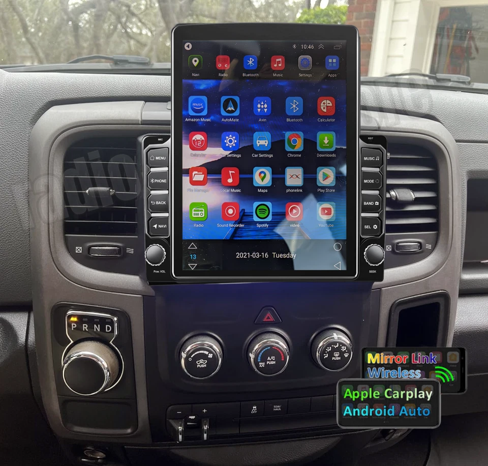 9.7" Android 13 Carplay For 2013-2018 Dodge Ram 1500 2500 3500 Car Radio Stereo Foto 1 de 4