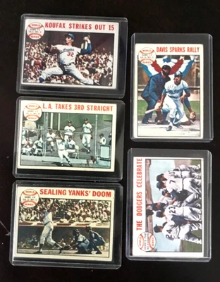 1964 Topps #136-140 Serie Mundial 1963 Completo Subconjunto Dodgers/Yankees Koufax Foto 1 de 4