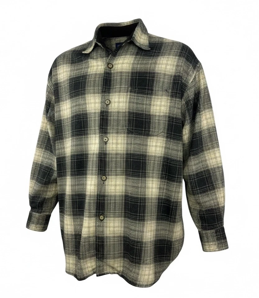 De Colección Estructura Mezcla de Lana Franela Camisa Chaqueta Para Hombre XL Hecha en Italia Foto 1 de 4