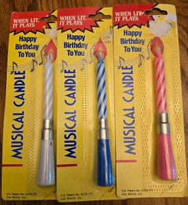 1994 Vintage Musikkerze Happy Birthday to you Pick one wiederverwendbar rosa blau - Bild 1 von 4