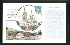 AK Mende, Die Kathedrale und der Hafen Notre-Dame sur le Gold, Frankreich, das es braucht  - Bild 1 von 2