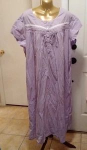 Night Gown NWOT Purple 3X Long Lawn Dress 100% Cotton - Picture 1 of 8