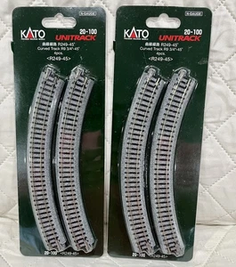 Kato 20-10 N Gauge Unitrack Sezione Curva, Raggio 9-3/4", 45 Gradi 2 Confezioni da 4 - Foto 1 di 2