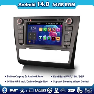 8 Kern Android 14 DAB+Autoradio Navi GPS DVD für BMW 1ER E81 E82 E88 DPS+Carplay - Bild 1 von 15