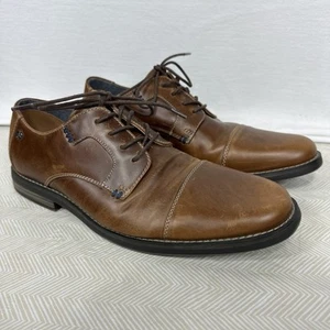 Original Penguin by Munsingwear Dress Shoes Mens 12 Westley Oxford Brown Leather - Picture 1 of 9