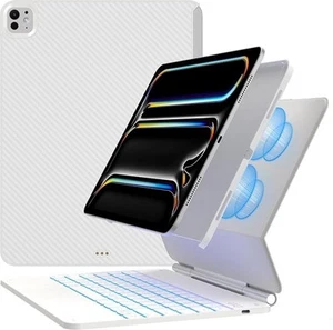 Typecase Edge+ Premium Tastatur Hülle für Apple iPad Pro 13" Backlit Tasten - Weiß - Bild 1 von 8