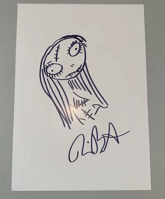 Tim Burton Original Hand Drawn & Signed Autograph Sally Drawing with Provenance  - Image 1 of 4